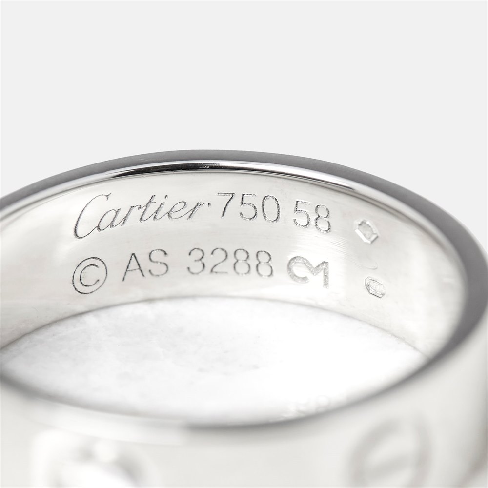 Cartier 18k White Gold Love Ring Size Q.5