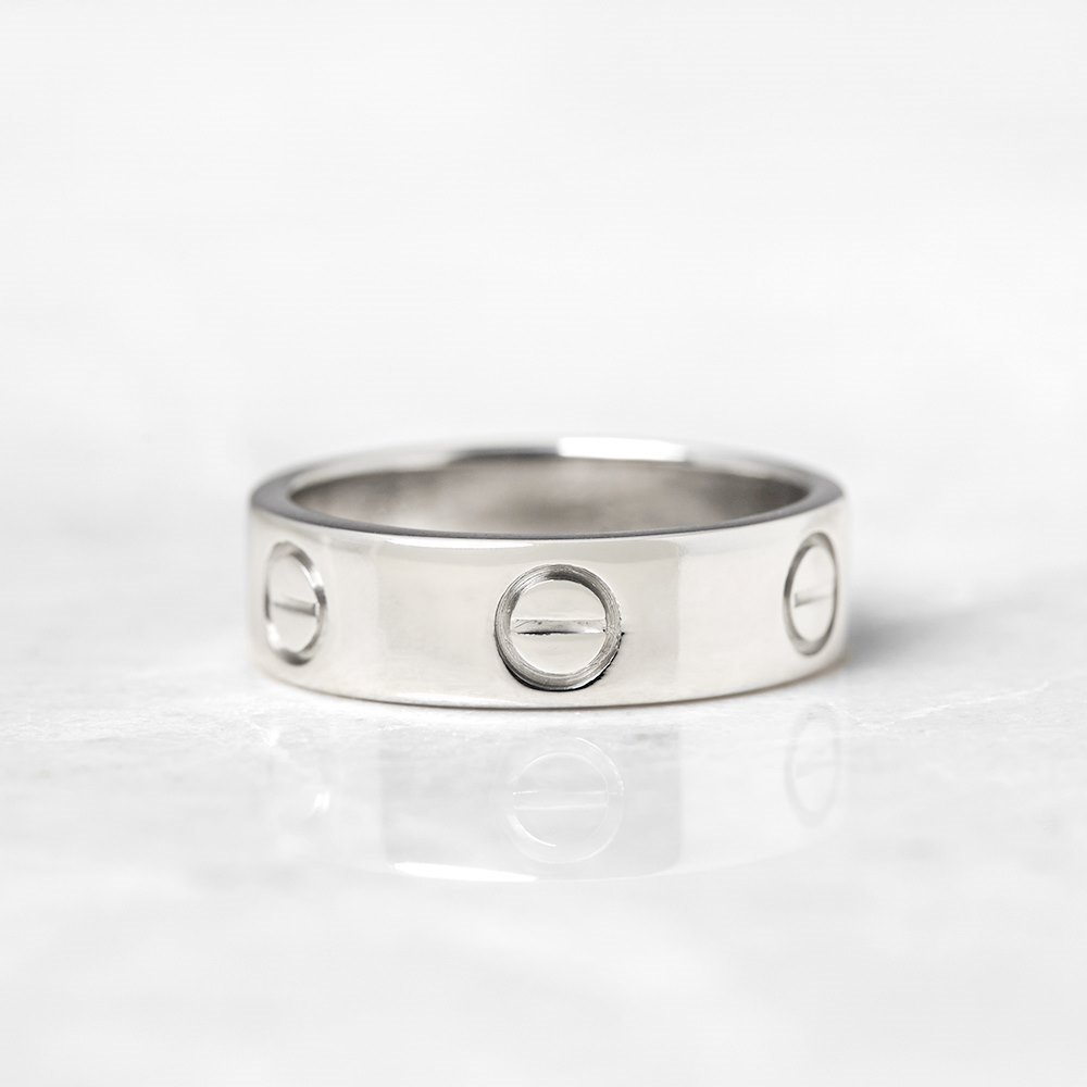 Cartier 18k White Gold Love Ring Size O