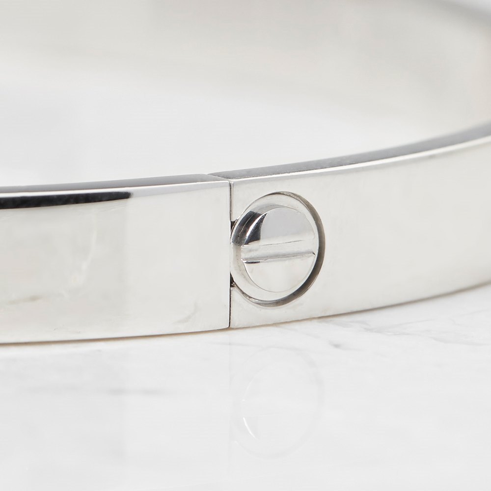 Cartier 18k White Gold Love Bangle Size 21