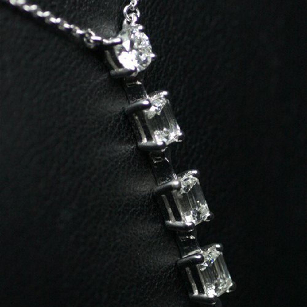 Mappin & Webb Platinum 6 Stone Gvs Diamonds Pendant Necklace