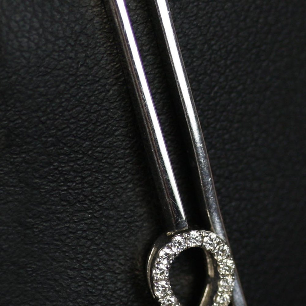 Mappin & Webb 18K White Gold Bar Diamond Drop Earrings