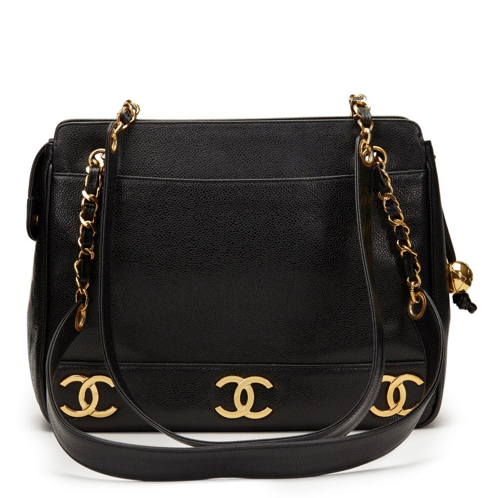 Chanel Logo Trim Shoulder Bag 1995 HB1148 | Second Hand Handbags