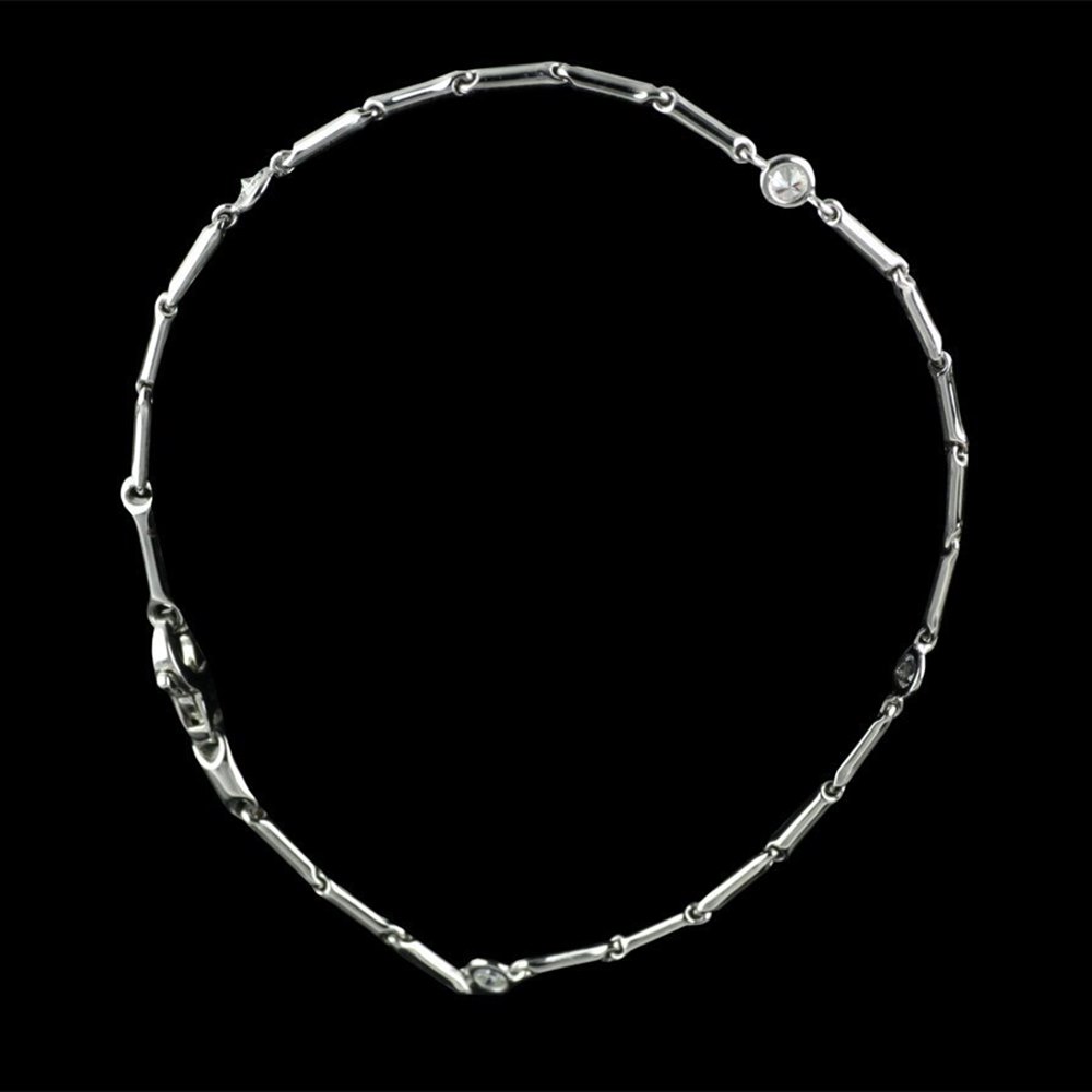Chimento 18K White Gold Bamboo Diamond Bracelet