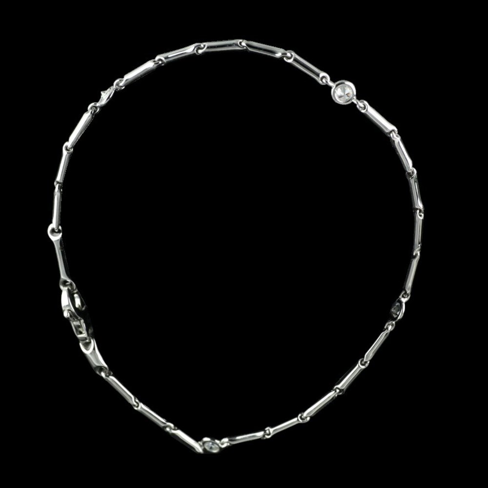 Chimento 18K White Gold Bamboo Diamond Bracelet