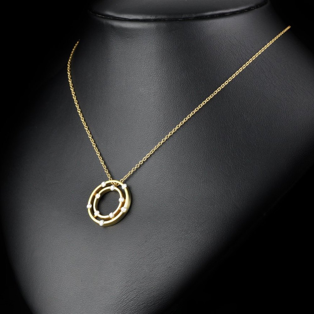 Roberto Coin Classica Parisienne 18K Yellow Gold Double Circle Pendant Necklace