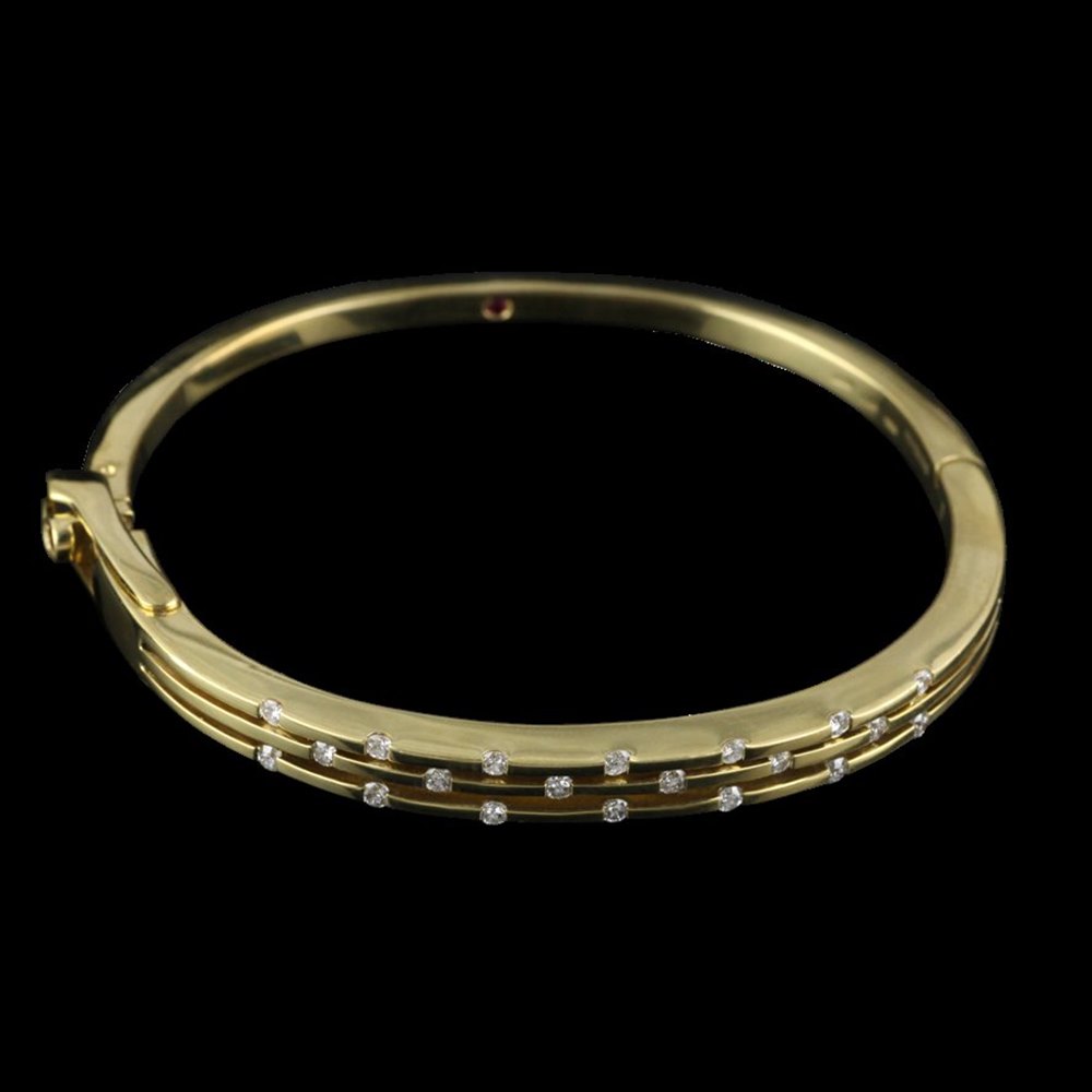 Mappin & Webb Roberto Coin Classica Parisienne 18K Yellow Gold 3 Row Diamond Bangle Bracelet