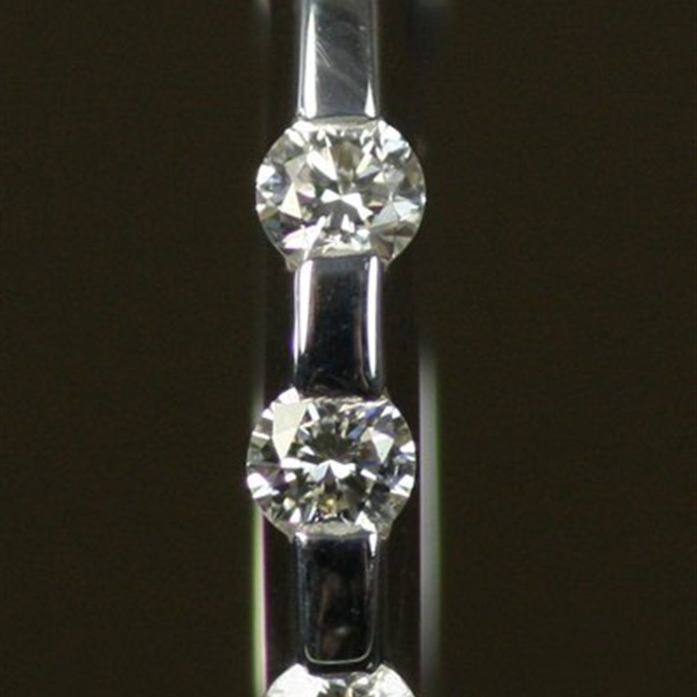 Roberto Coin Classica Parisienne 18K White Gold 3 Stone Diamond Huggy Earrings