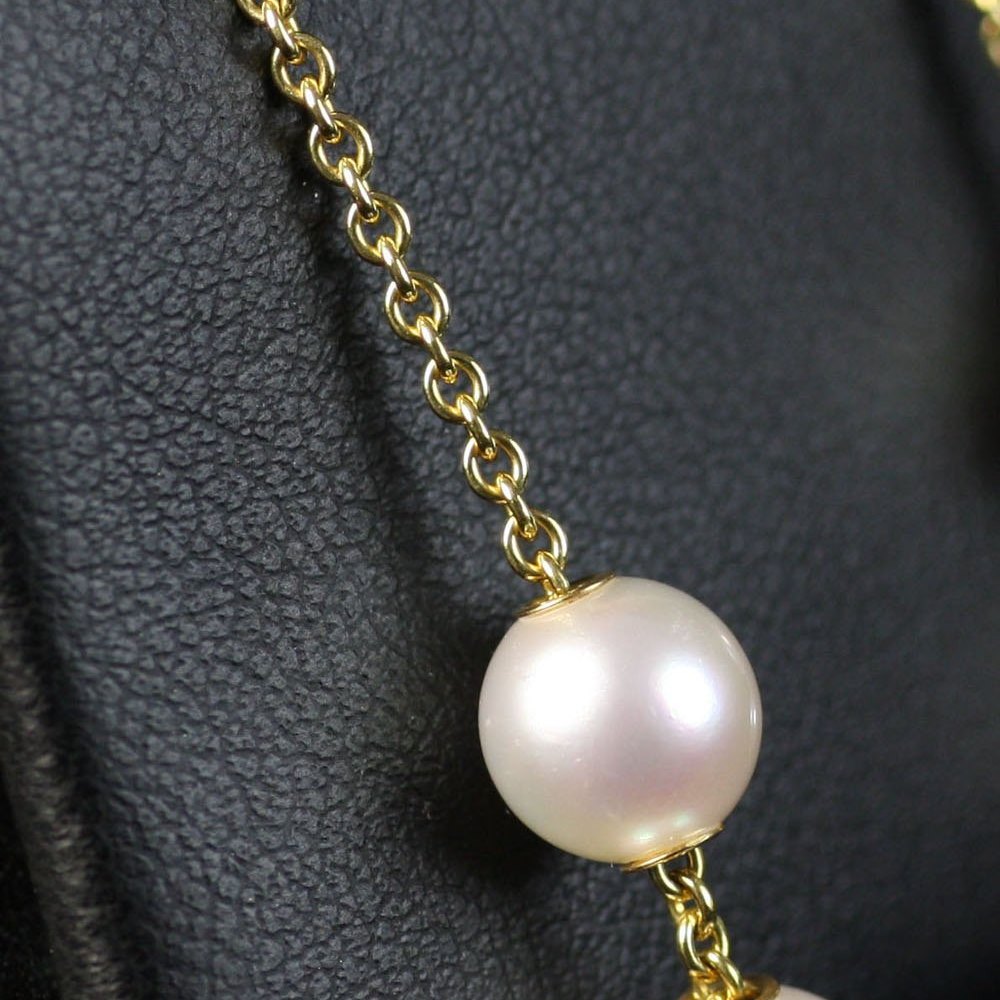 Mikimoto Mikimoto 18K Yellow Gold Pearls In Motion Diamond Earrings