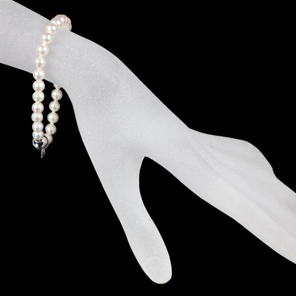 Mikimoto 18K White Gold Diamond Pearl Bracelet