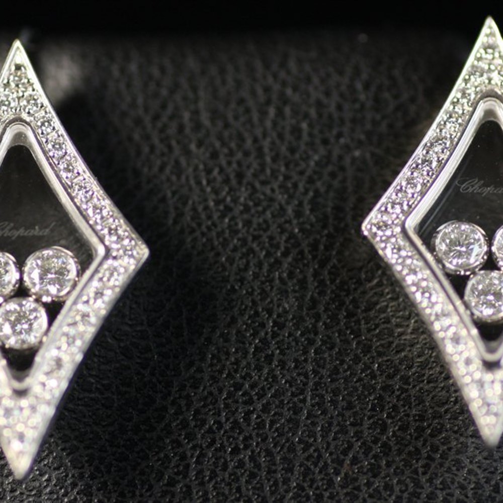 Chopard 18K White Gold Happy Diamonds Kite Earrings