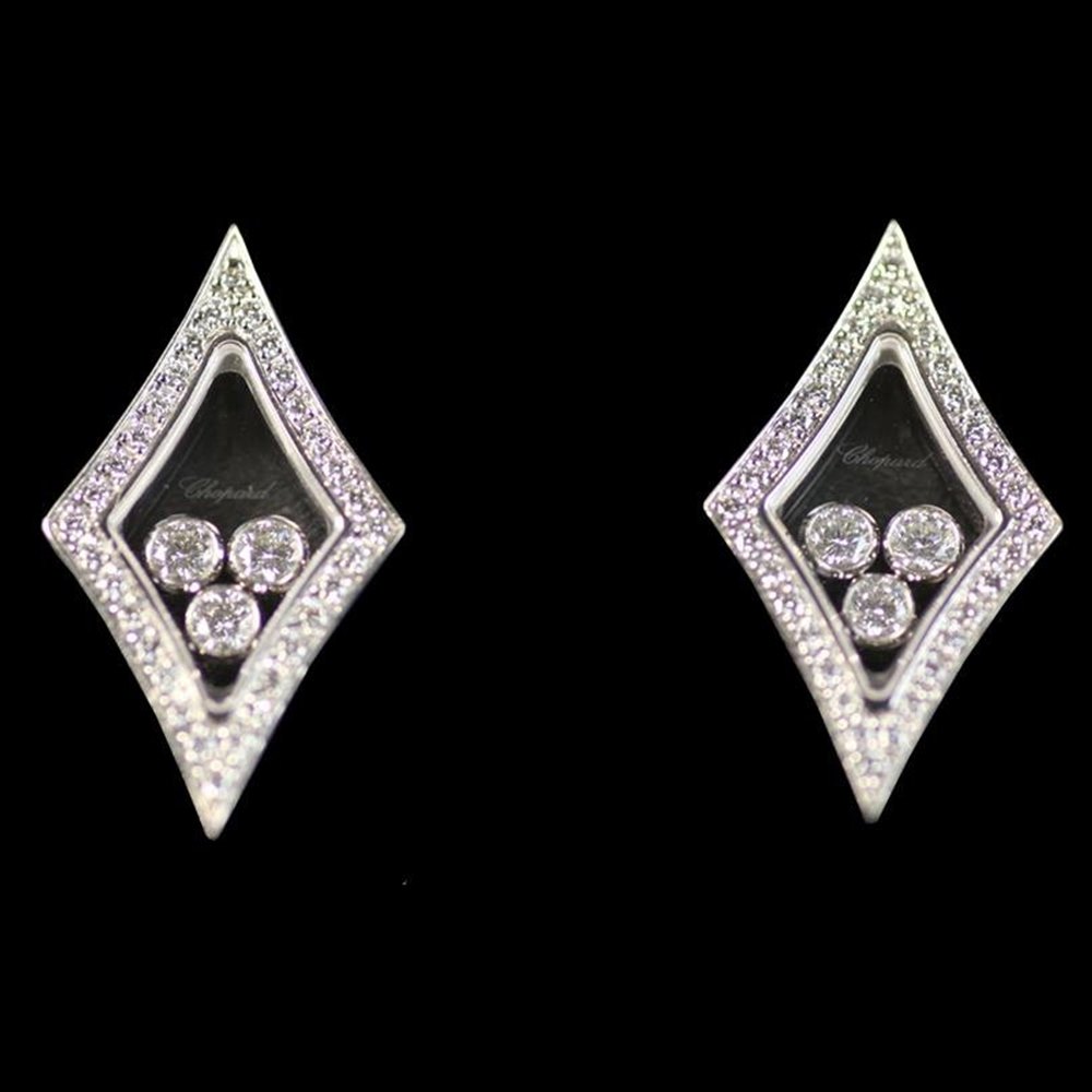 Chopard 18K White Gold Happy Diamonds Kite Earrings