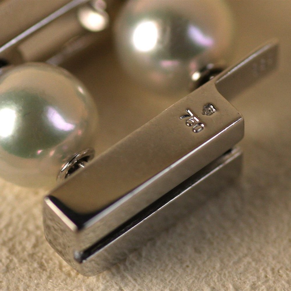 Mikimoto 18K White Gold Pearl & Pave Diamond Bracelet