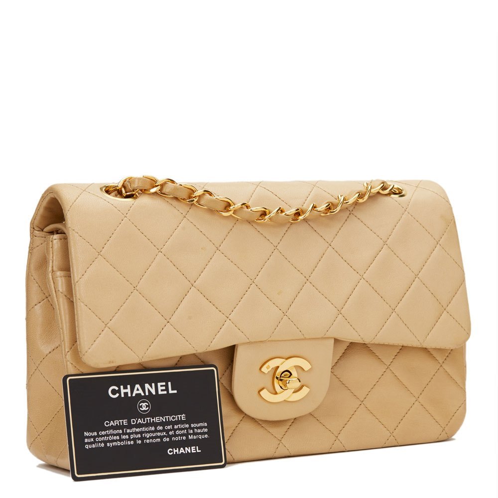 chanel dark beige classic flap