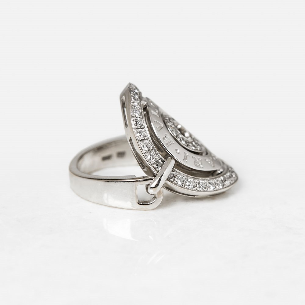 Bulgari 18k White Gold Diamond Cerchi Ring