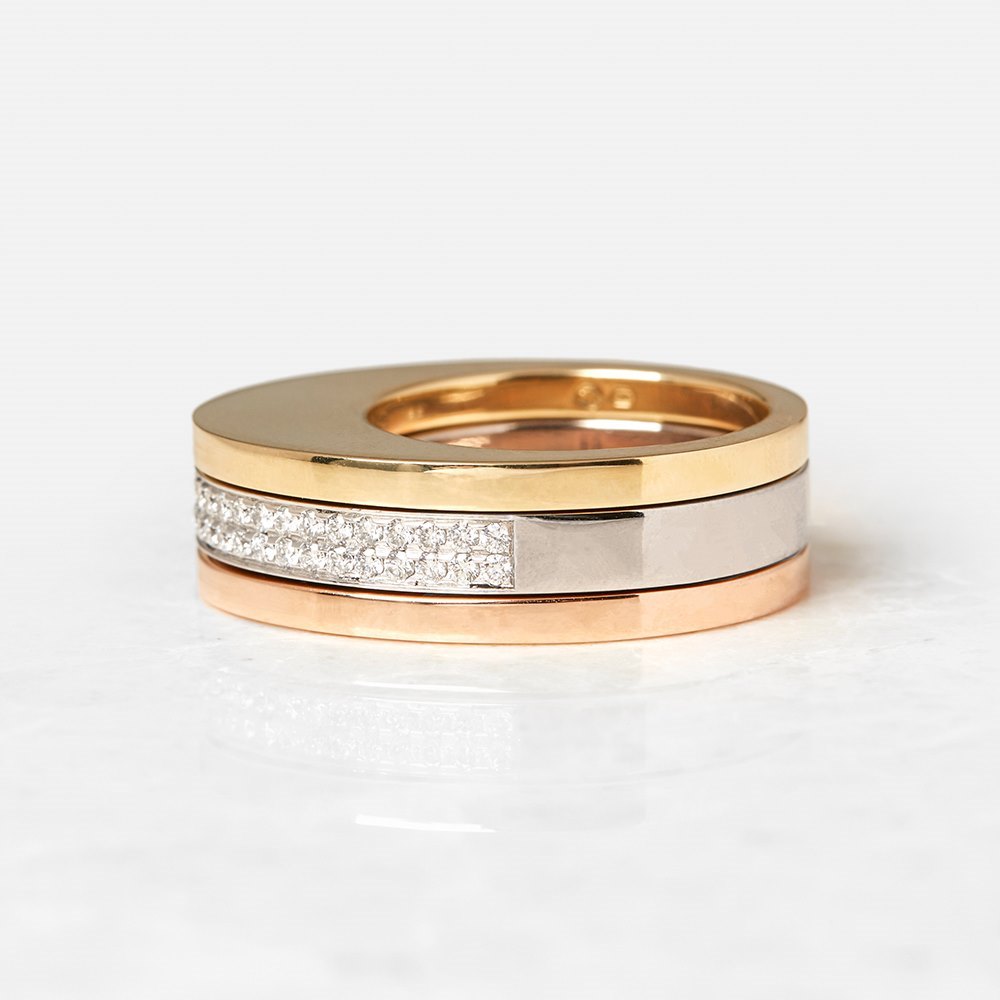 Tiffany & Co. 18k White, Rose & Yellow Gold Stackable Rings