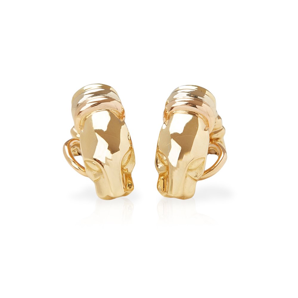 Cartier 18k Yellow Gold Clip-On Panthère Earrings
