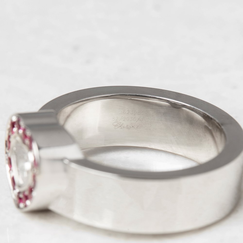 Chopard 18k White Gold Happy Diamonds Ruby Ring