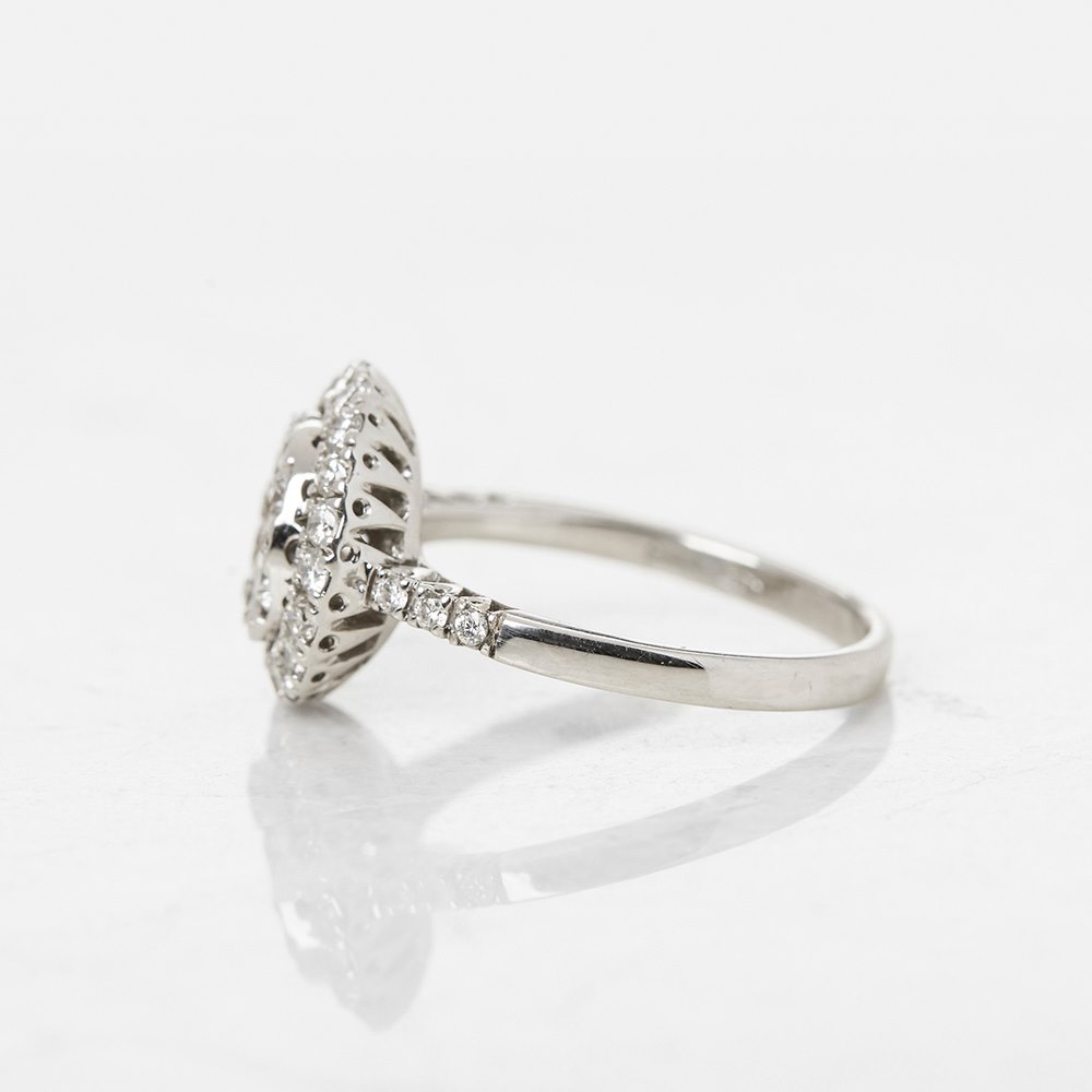 Mappin & Webb 18k White Gold Diamond Cluster Engagement Ring