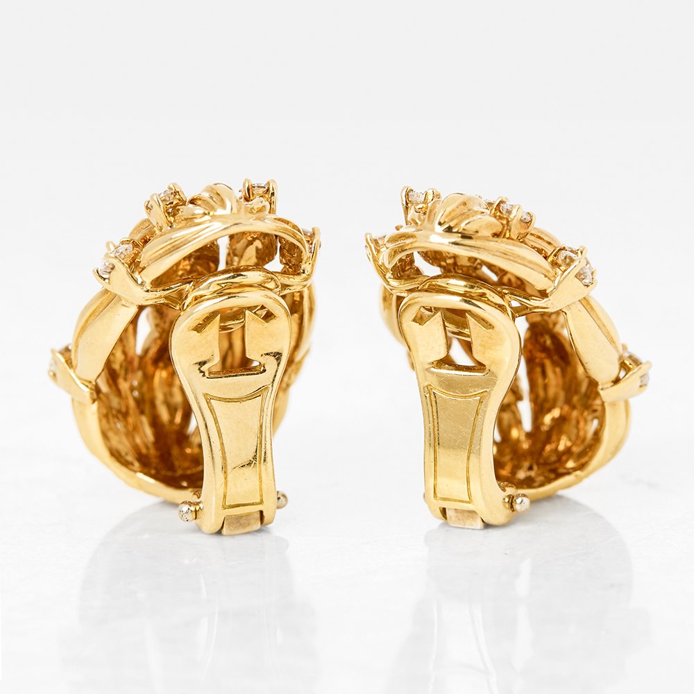 Tiffany & Co. 18k Yellow Gold Diamond Vintage Five Strand Clip-On Earrings