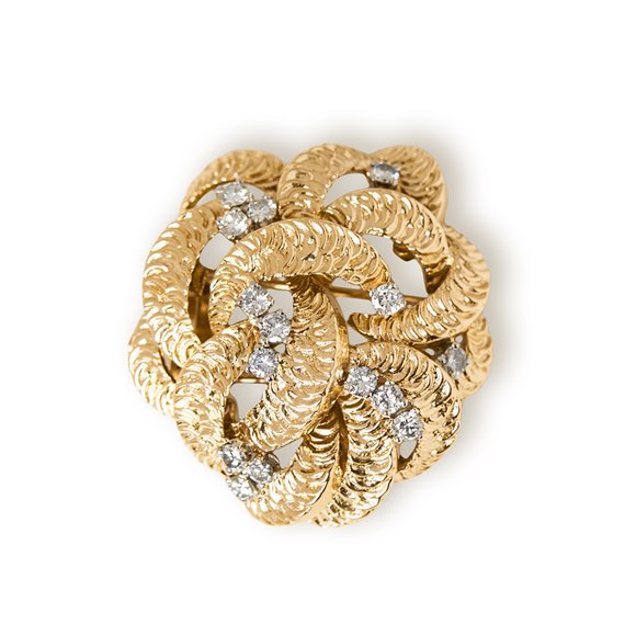 Boucheron Diamond Vintage Flower Design Brooch