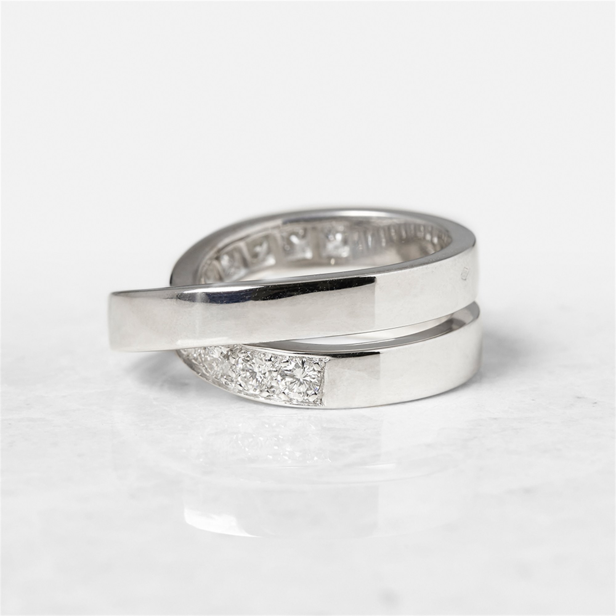 Cartier 18k White Gold Diamond Crossover Paris Nouvelle Vague Ring