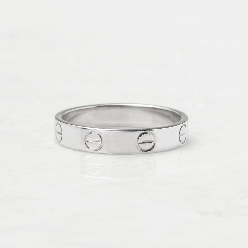 Cartier 18k White Gold Mini Love Ring Size M