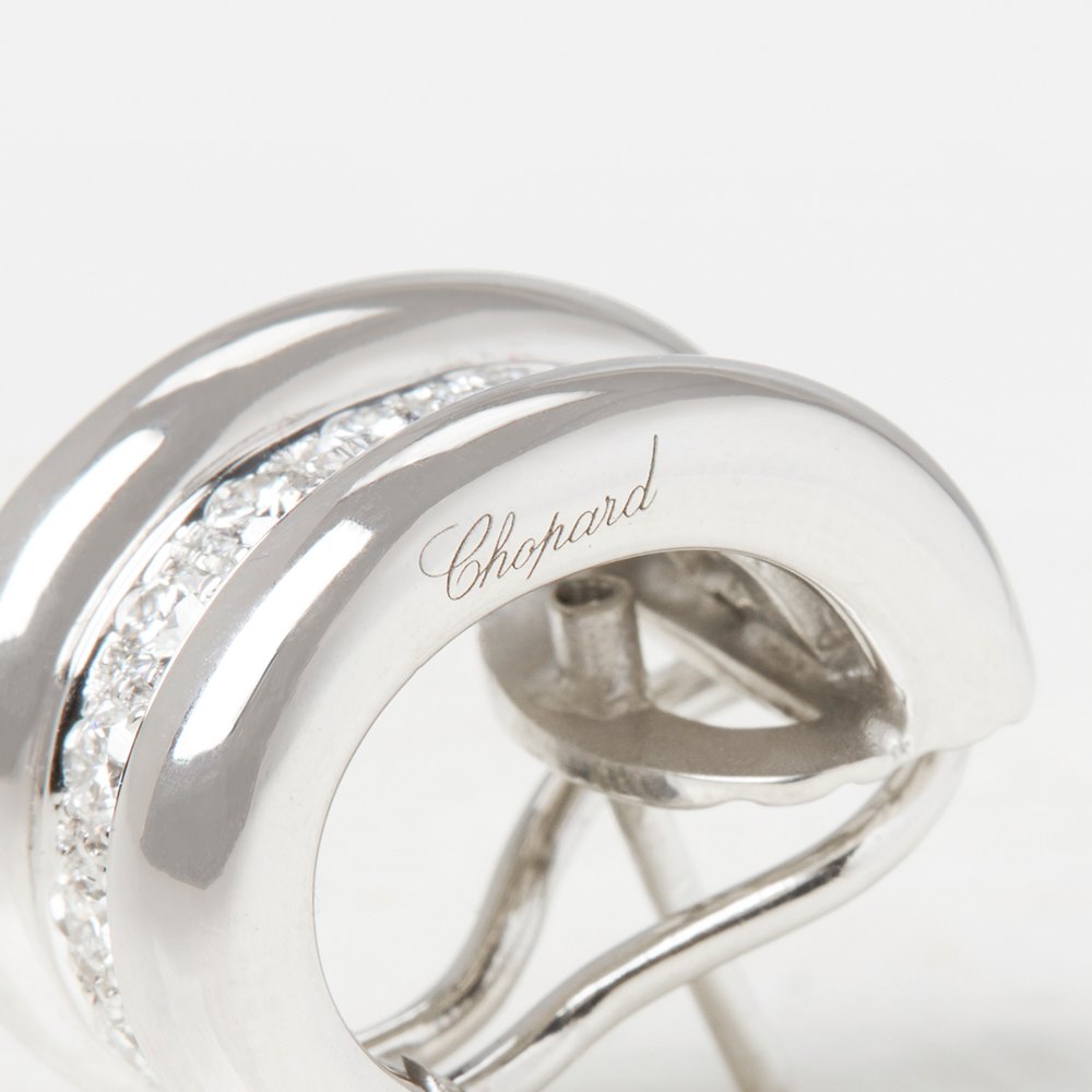 Chopard 18k White Gold Diamond La Strada Earrings