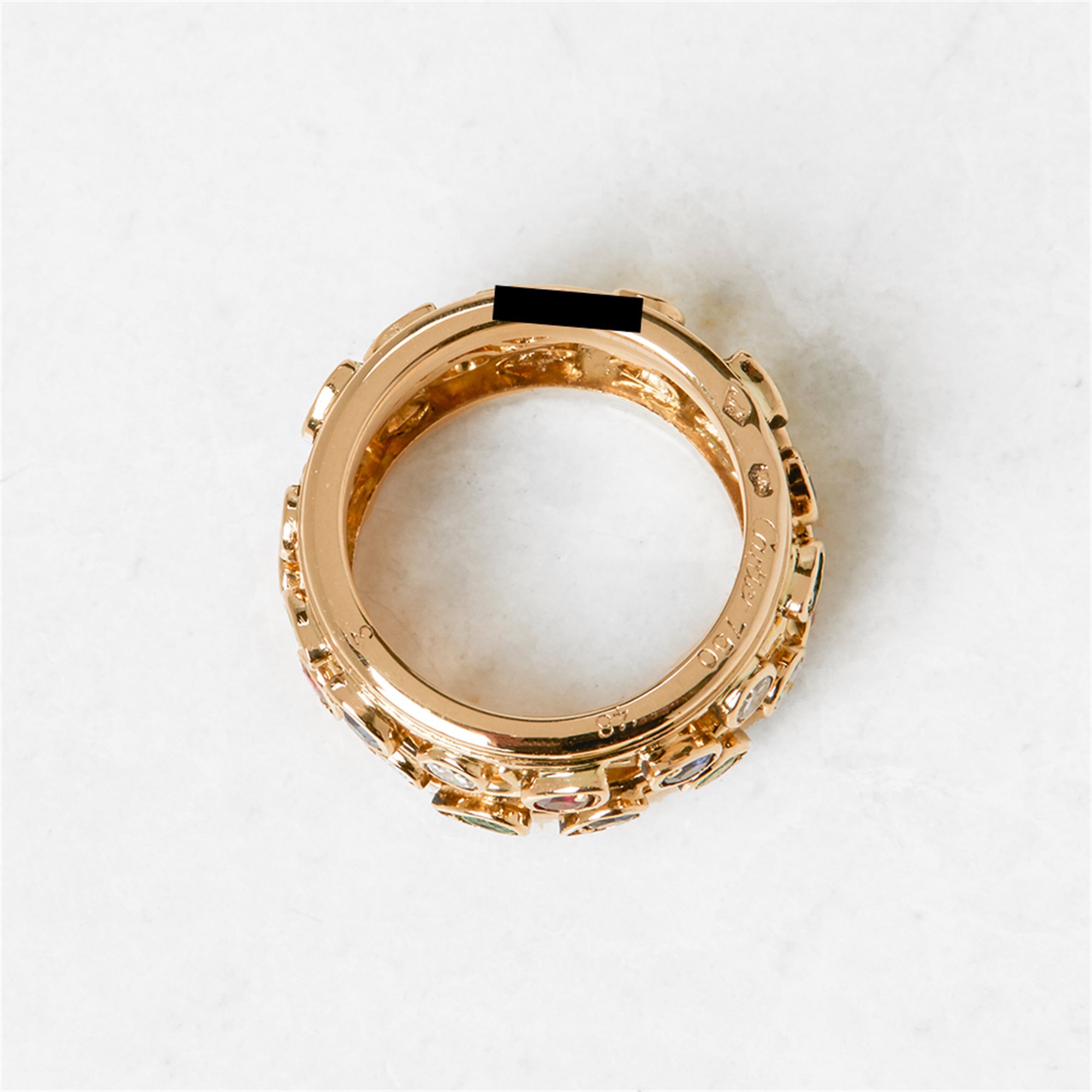 Cartier 18k Yellow Gold Multi-Gemstone Band Ring