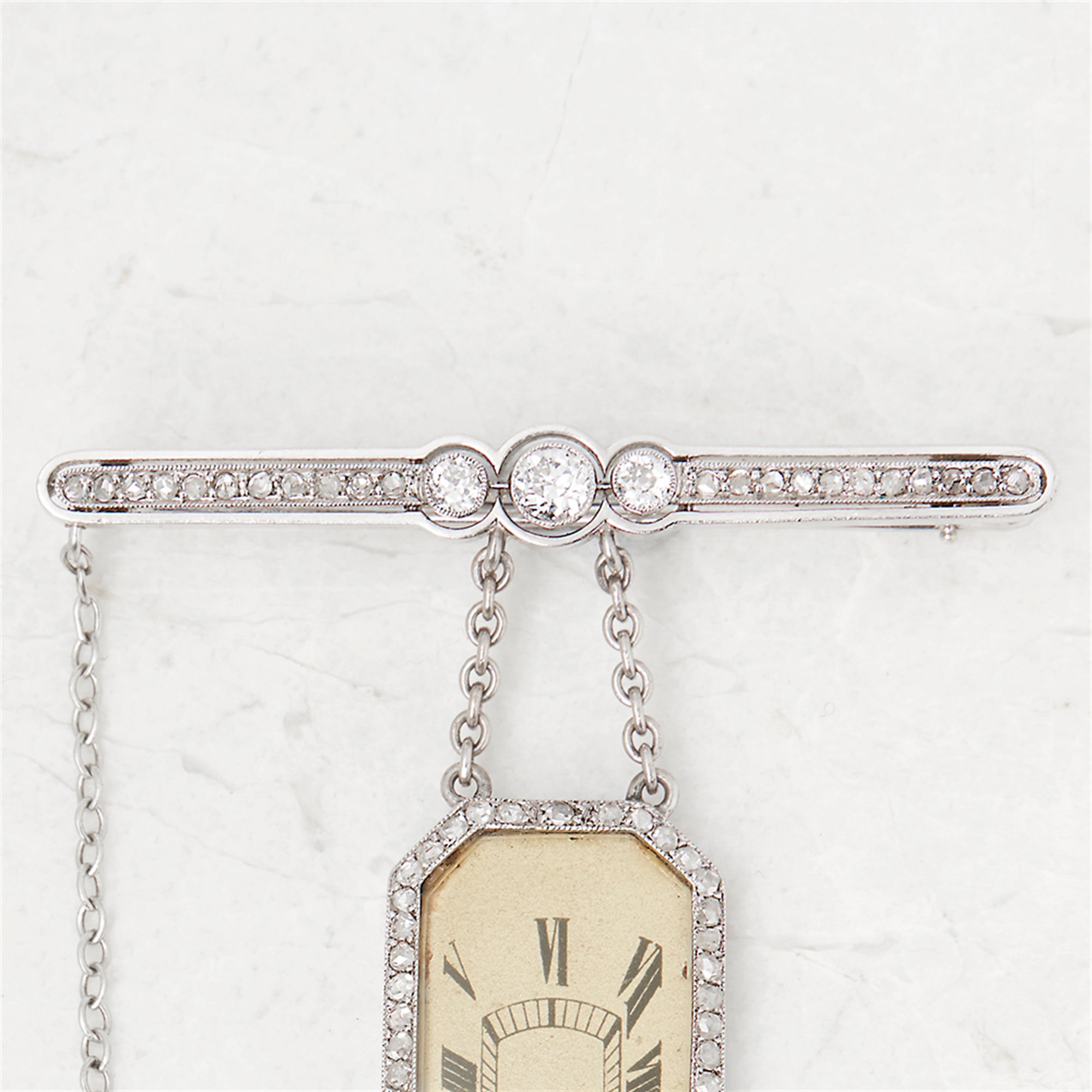 Cartier Diamond Set Rare Vintage Brooch Watch