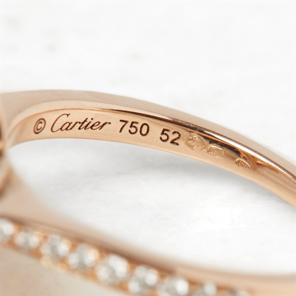 Cartier 18k Rose Gold Smoky Quartz & Diamond Cocktail Lotus Ring