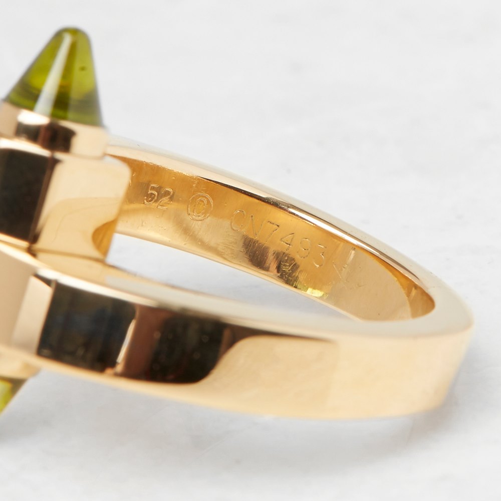 Cartier 18k Yellow Gold Peridot Menotte Ring
