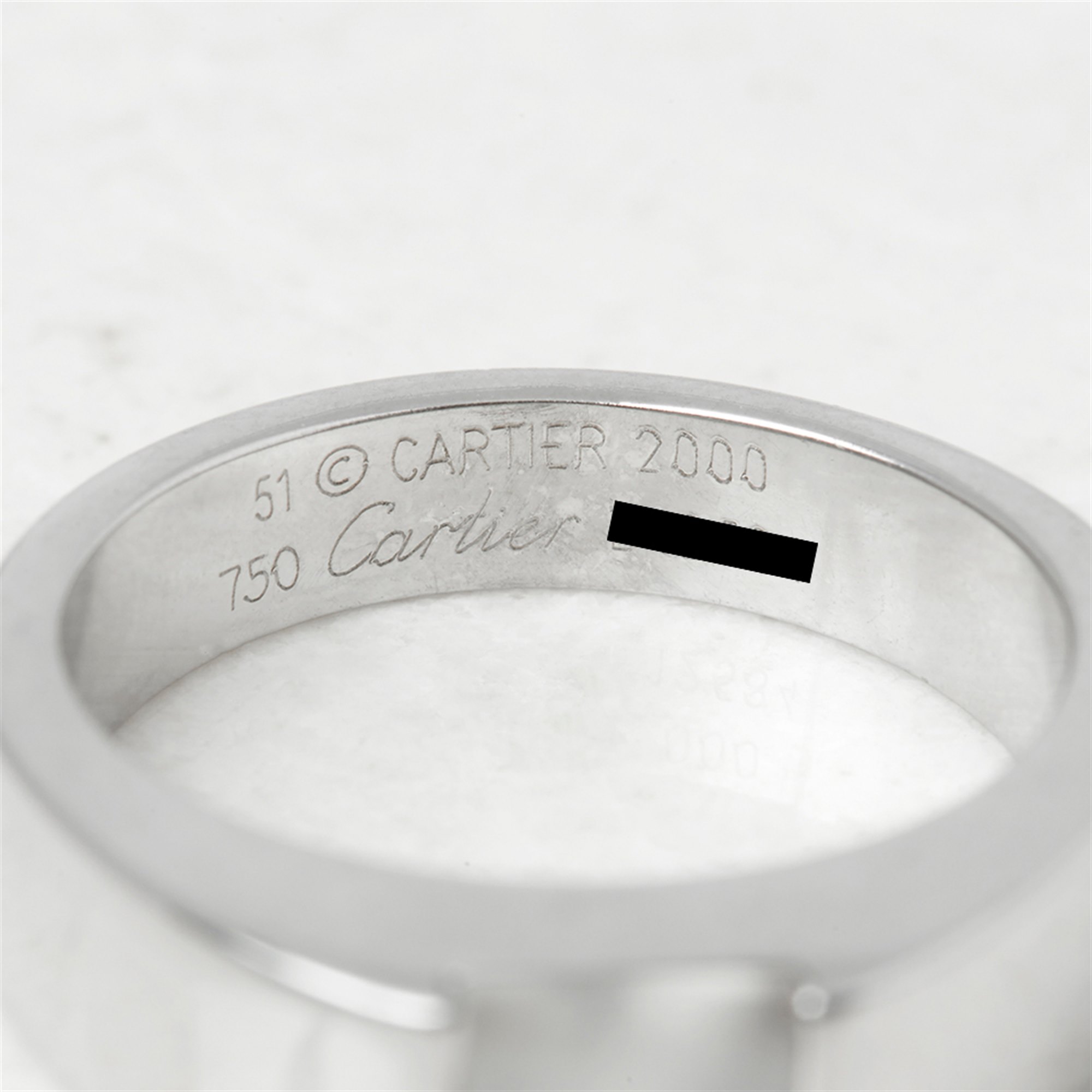 Cartier 18k White Gold Moonstone Tank Ring