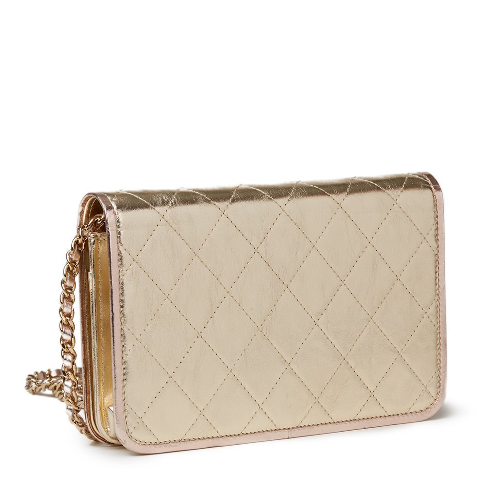 rose gold quilted bag