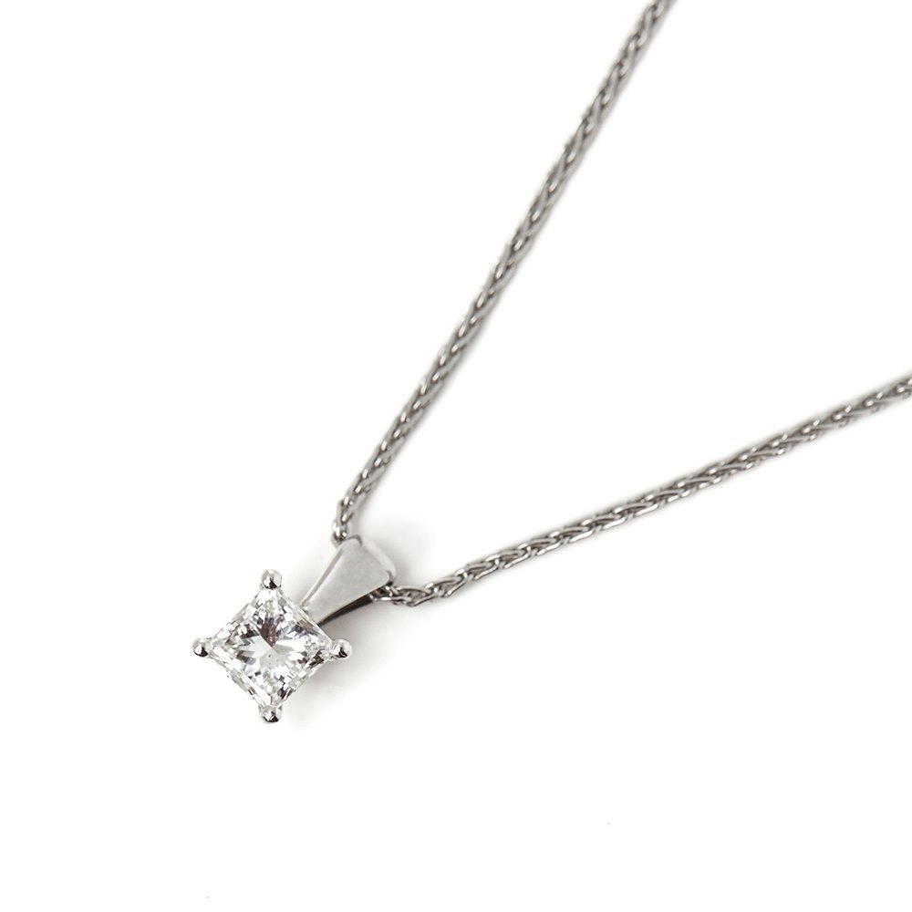Mappin & Webb Platinum 0.70ct Princess Cut Diamond Necklace