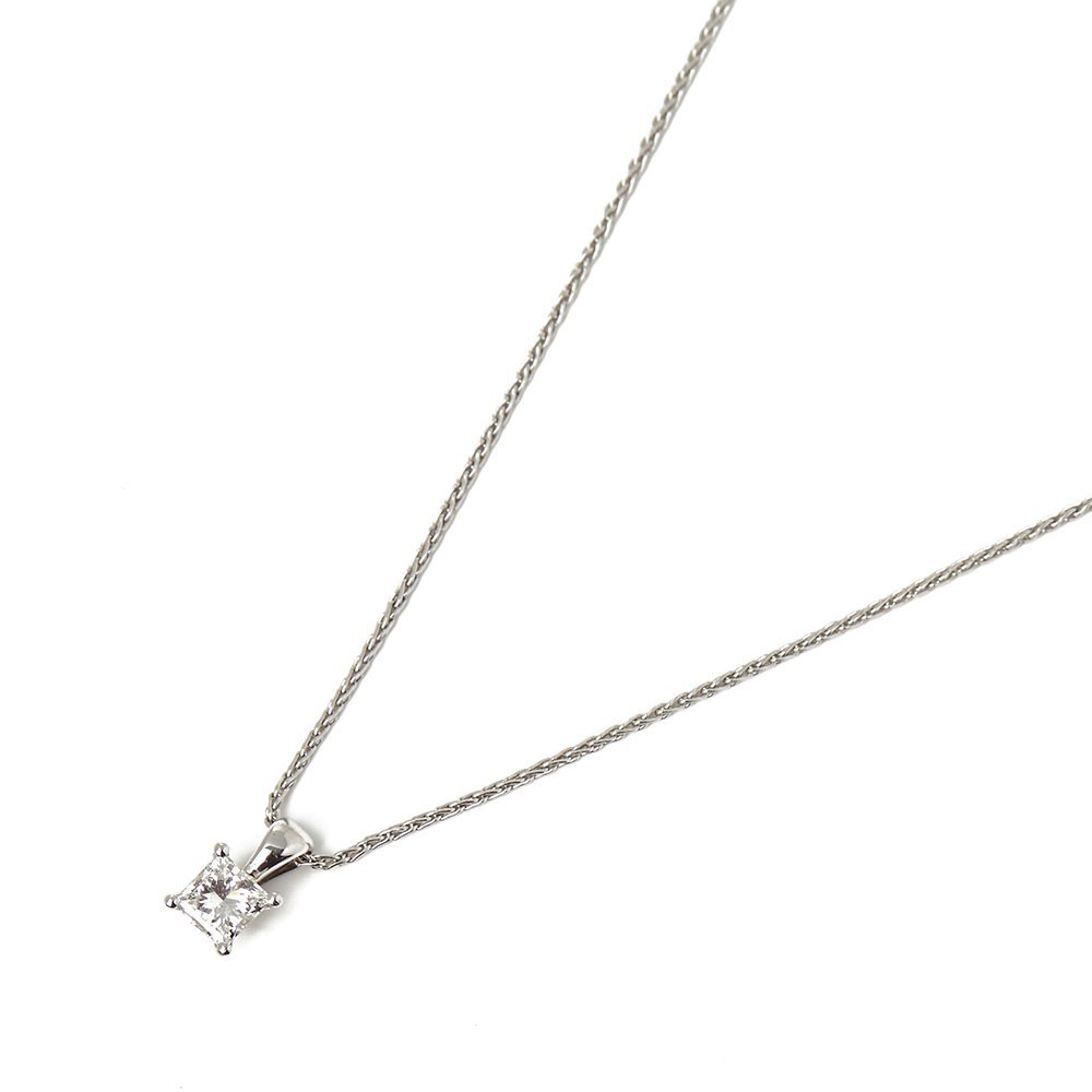 Mappin & Webb Platinum 0.70ct Princess Cut Diamond Necklace