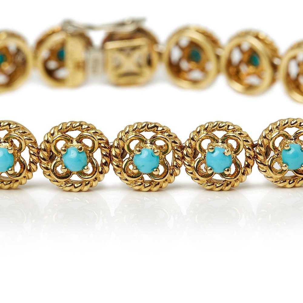 Cartier 18k Yellow Gold Turquoise Bracelet