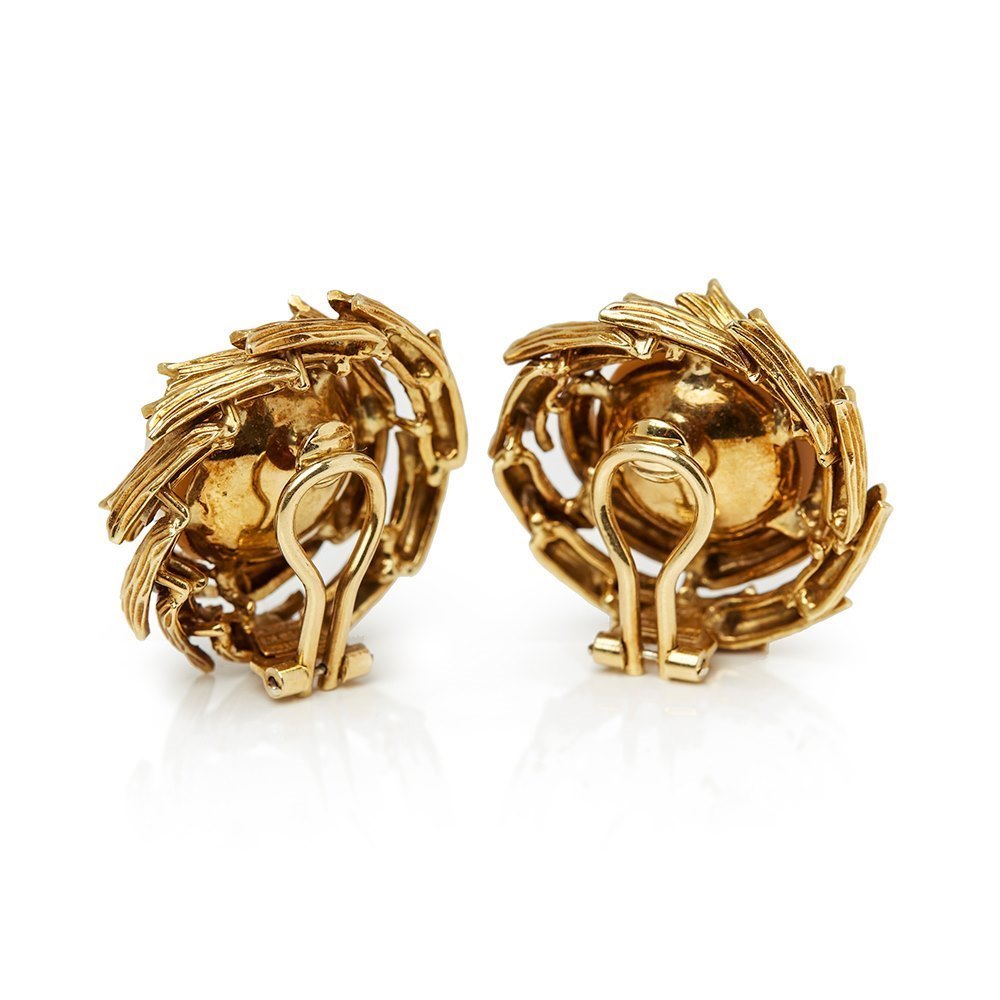 Tiffany & Co. 18k Yellow Gold Mabe Pearl Clip-On Earrings
