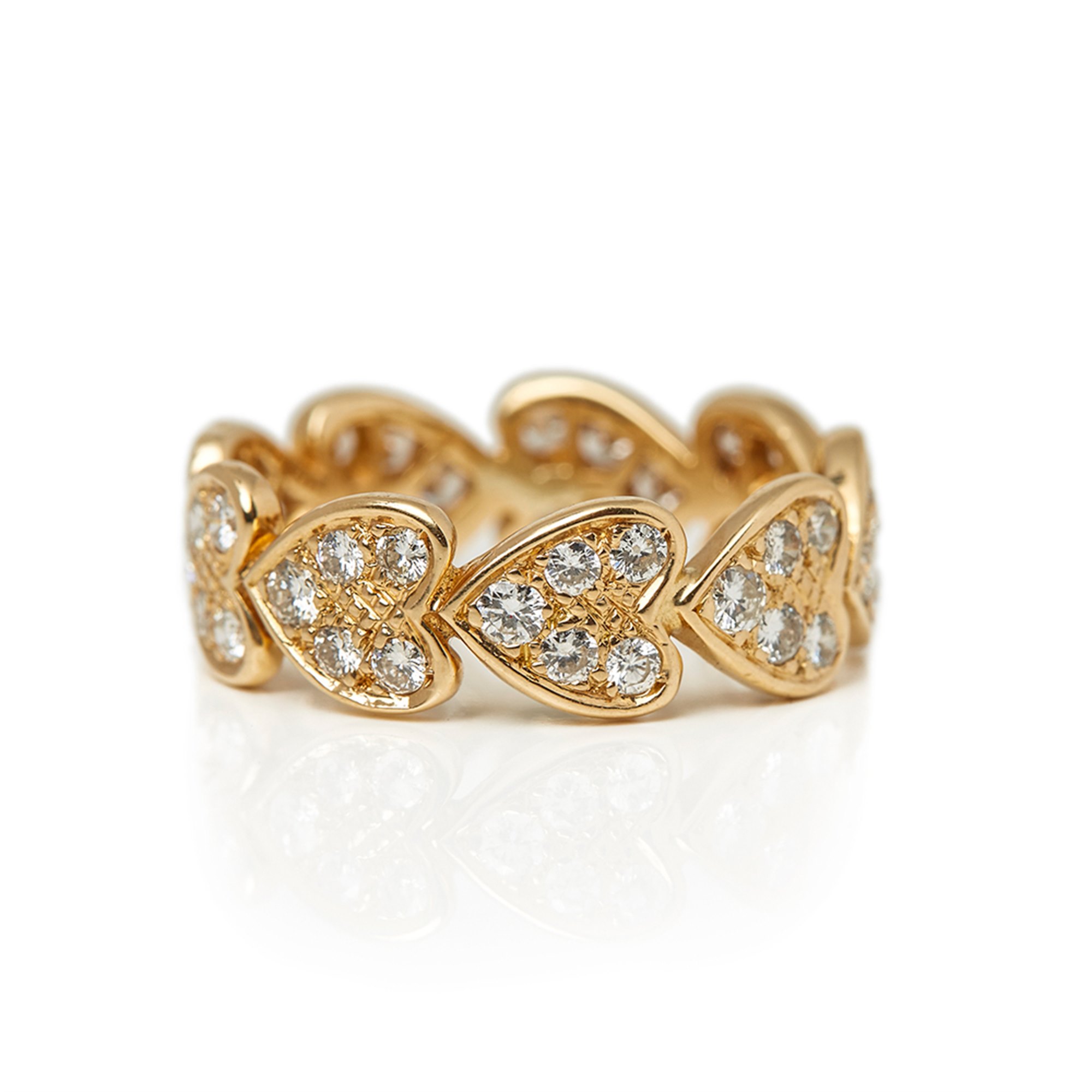 Cartier 18k Yellow Gold Diamond Heart Design Band Ring