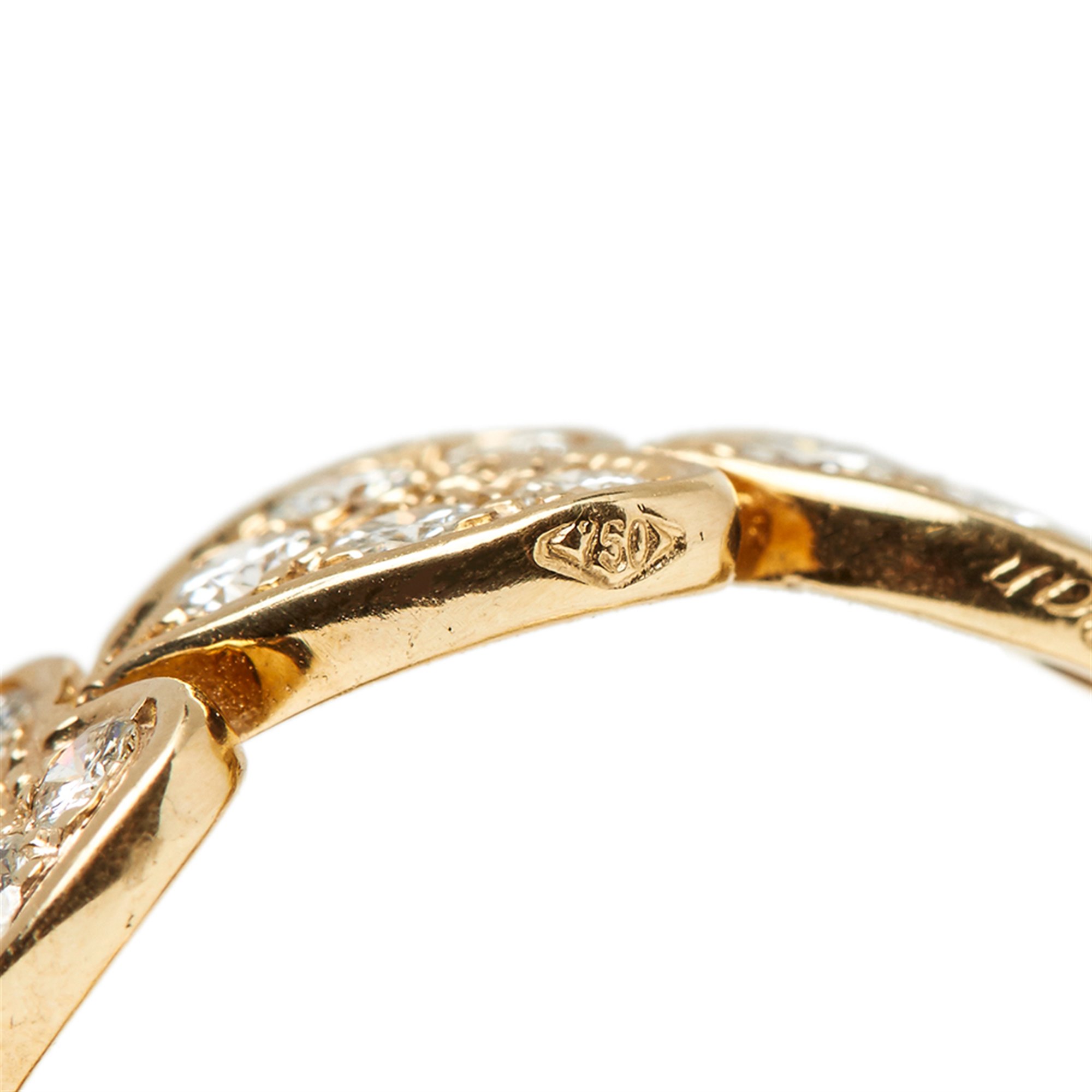 Cartier 18k Yellow Gold Diamond Heart Design Band Ring