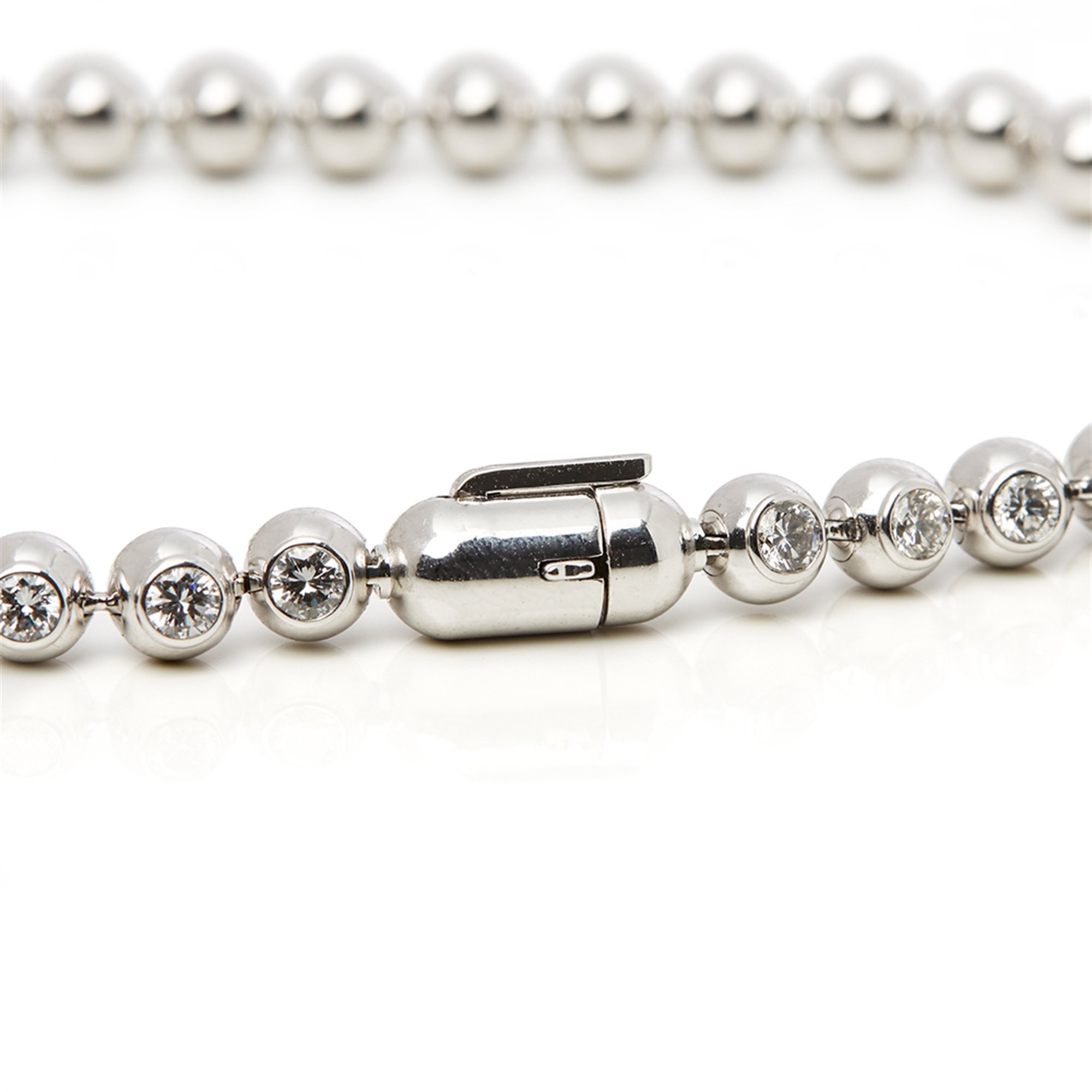 Cartier 18k White Gold Diamond Perles de Diamants Bracelet