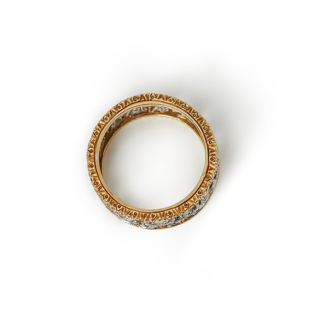 Buccellati 18k White & Yellow Gold Diamond Ramage Eternelle Ring