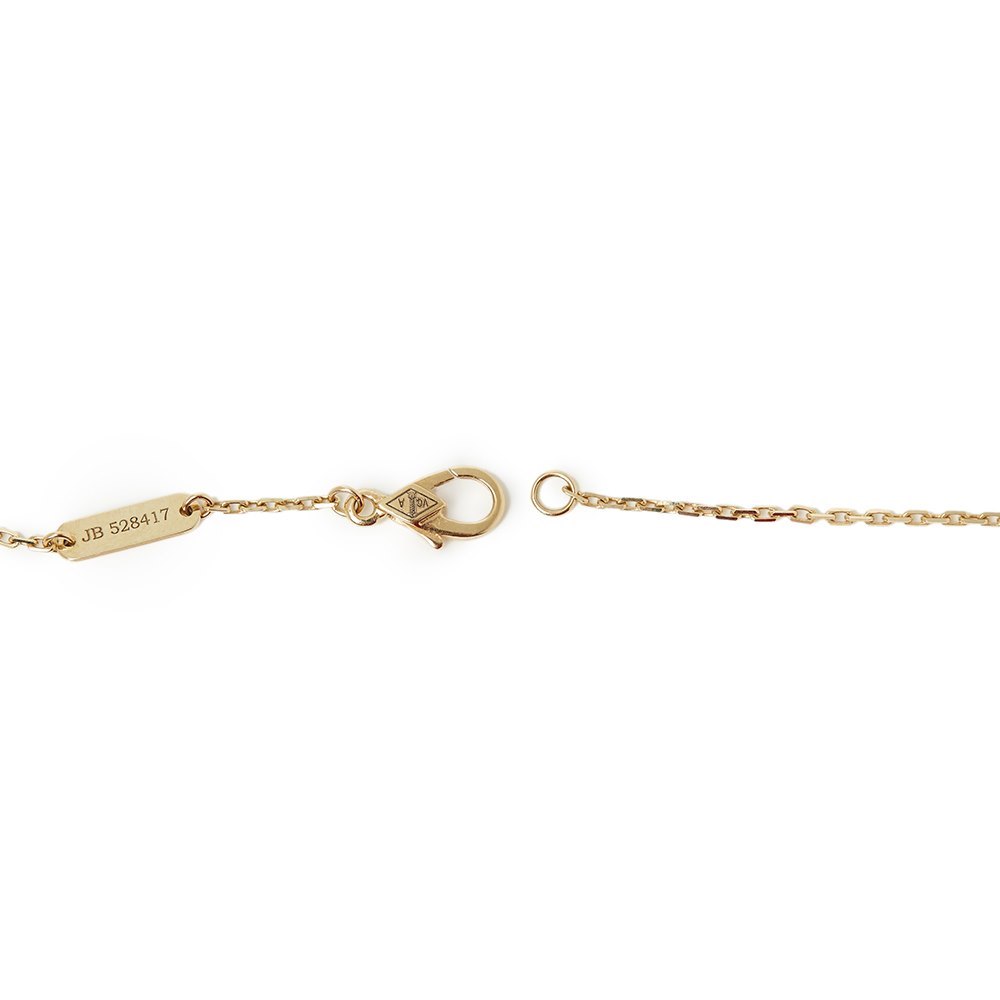 Van Cleef & Arpels 18k Yellow Gold Onyx Alhambra Necklace