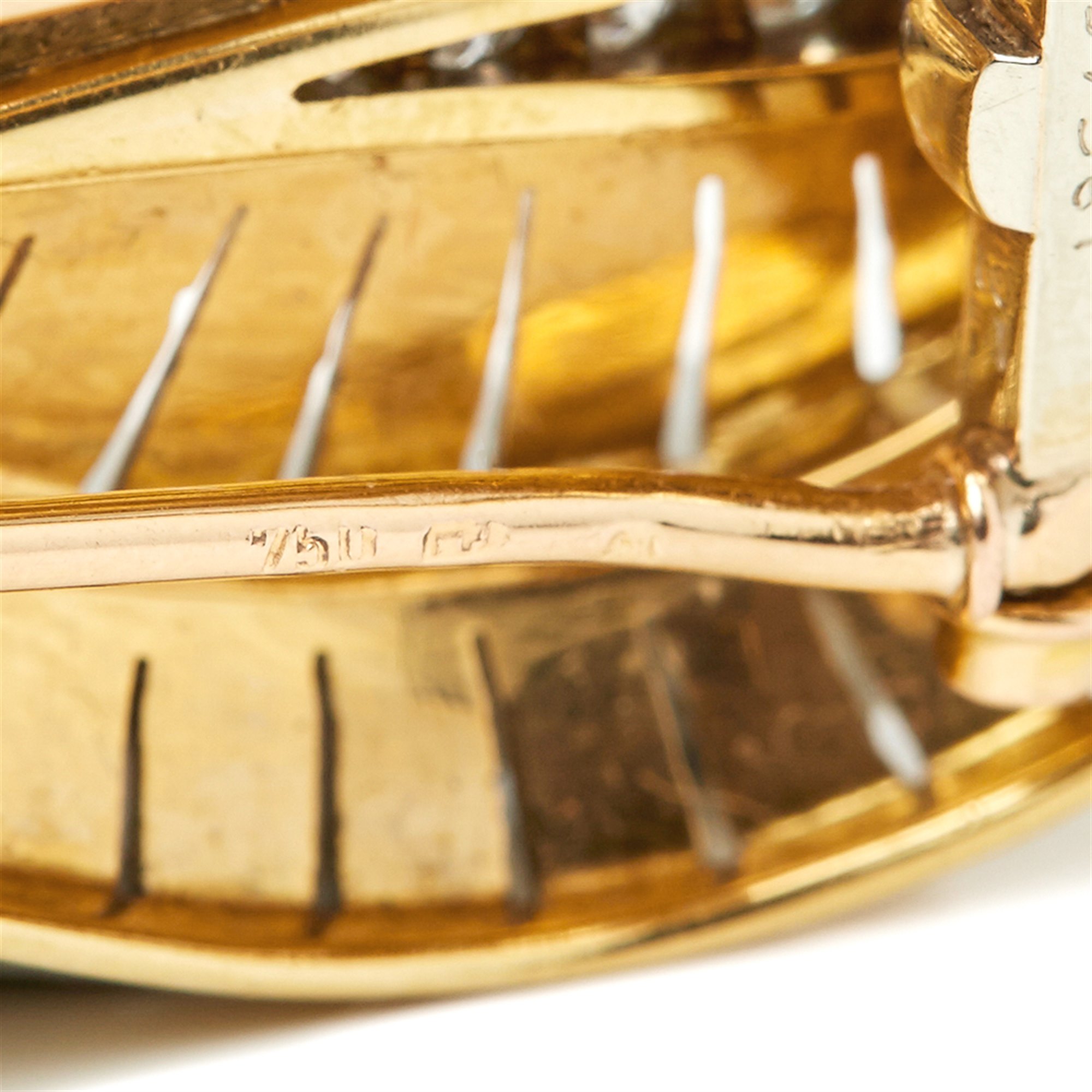 Van Cleef & Arpels 18k Yellow Gold Diamond Vintage Brooches