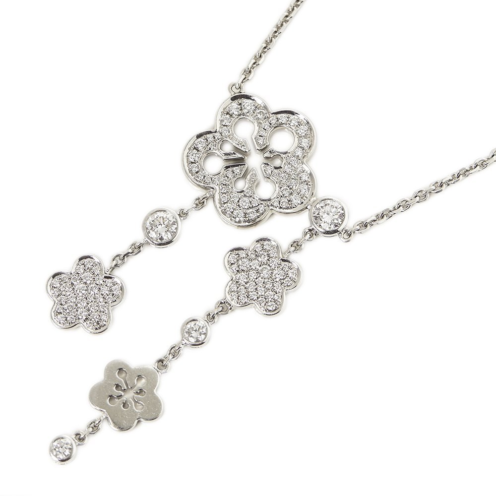 Boodles 18k White Gold Diamond Blossom Necklace