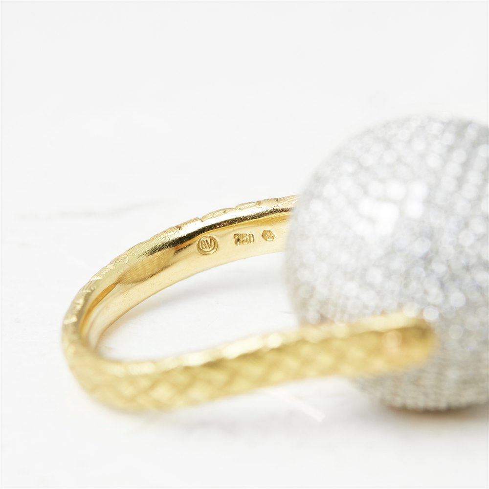 Bottega Veneta 18k Yellow & White Gold Diamond Sfera Ring
