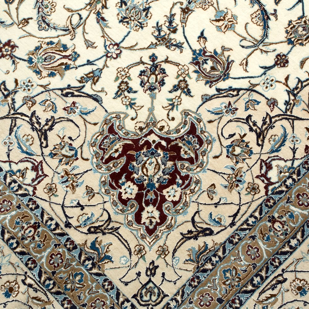 VINTAGE SQUARE HABIBIAN NAIN PERSIAN RUG 