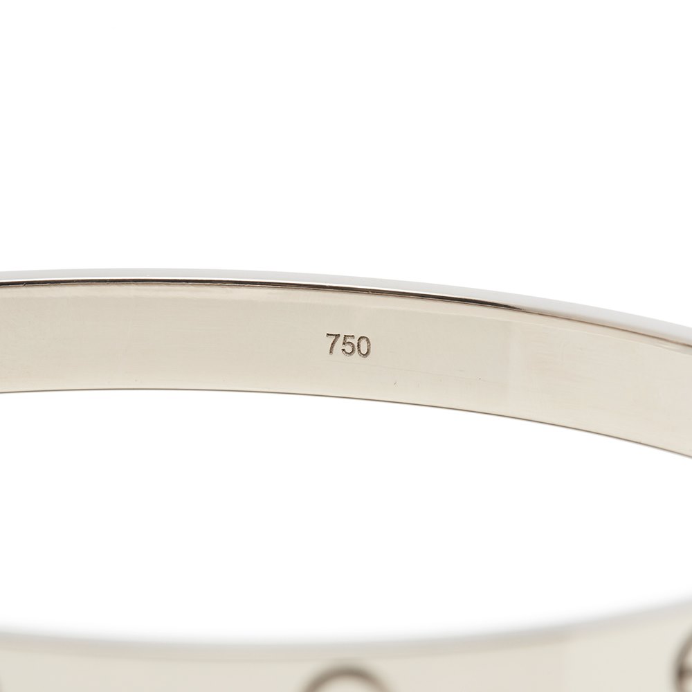 Cartier 18k White Gold Love Bracelet Size 21