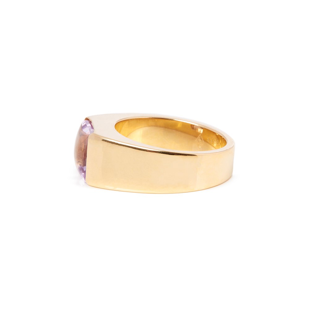 Cartier 18k Yellow Gold Amethyst Tank Ring