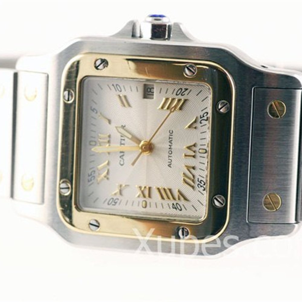 Cartier Santos Stainless Steel/18k Yellow Gold Bezel