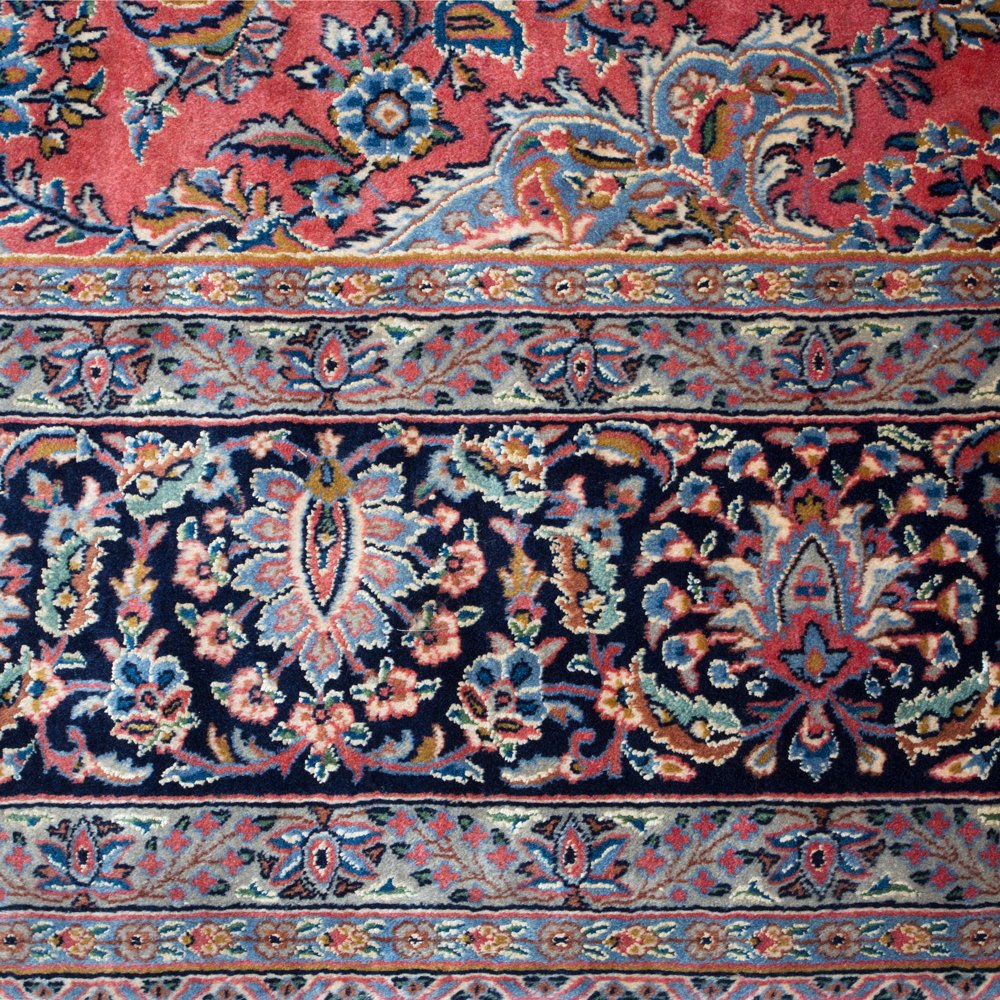 LARGE VINTAGE SHERKAT ESFAHAN PERSIAN RUG 